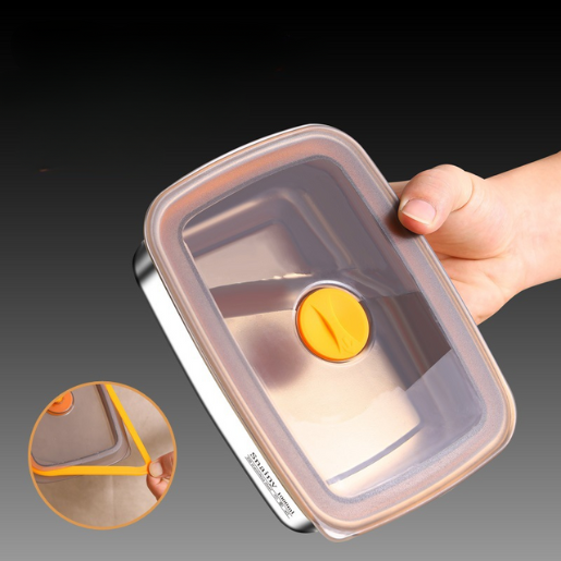 Box de comida al vacío de acero inoxidable antibacteriana 316 (19 x 13,5 x 5,5 cm)