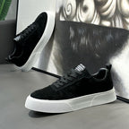 Men's Breathable Platform Sneakers - Low-Top Casual Shoes