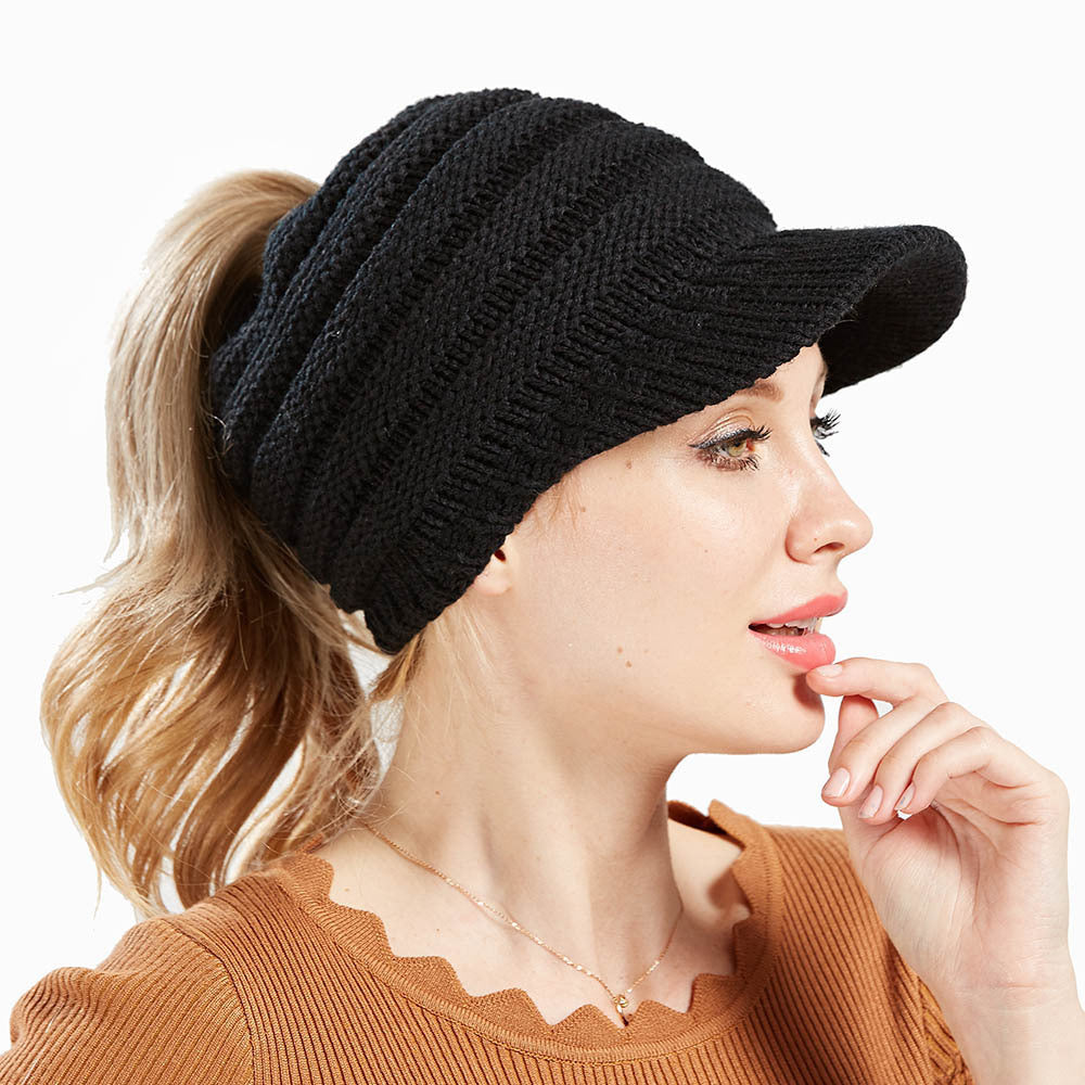 Women's Soft Knit Ponytail Beanie