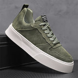 Men's Breathable Platform Sneakers - Low-Top Casual Shoes