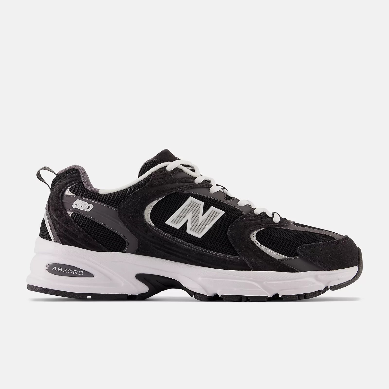 NB 530 - BLACK with MAGNET and Silver Metallic