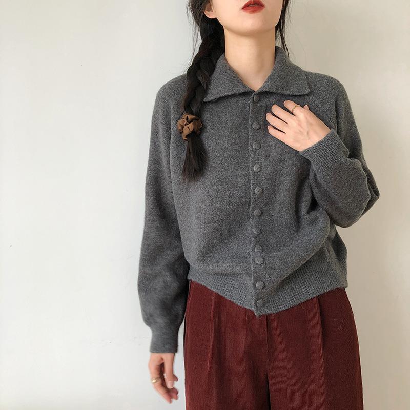 High-Neck Knitted Cardigan